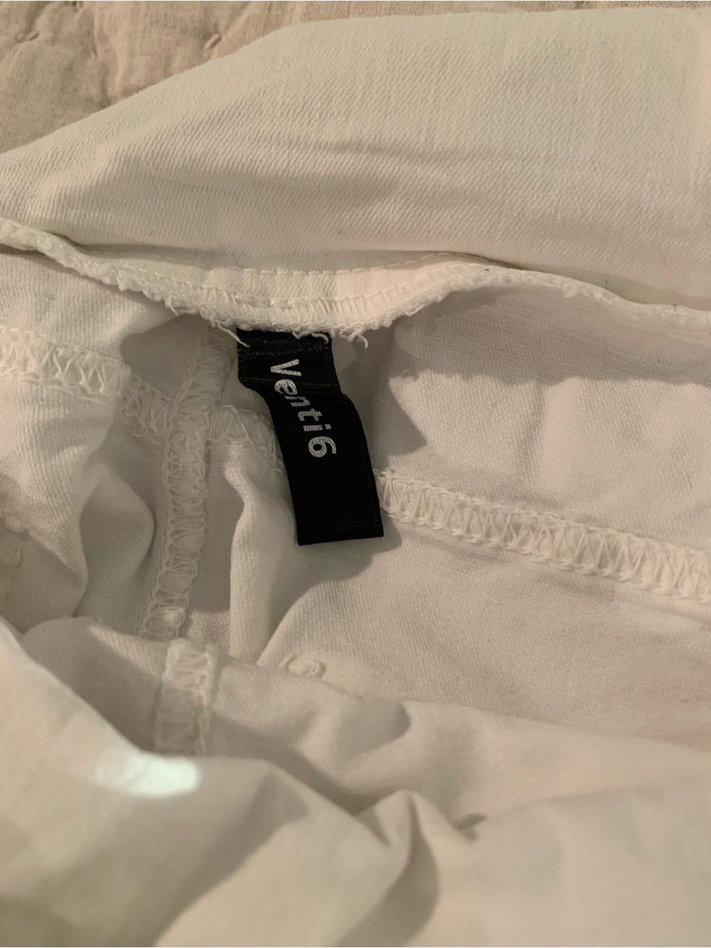 Venti6 White Drawstring Zip Pocket Pants; Size Small - Picture 4 of 8